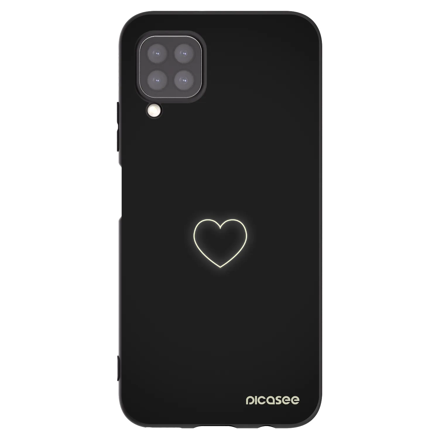 Picasee Μαύρη θήκη σιλικόνης για Huawei P40 Lite - Heart