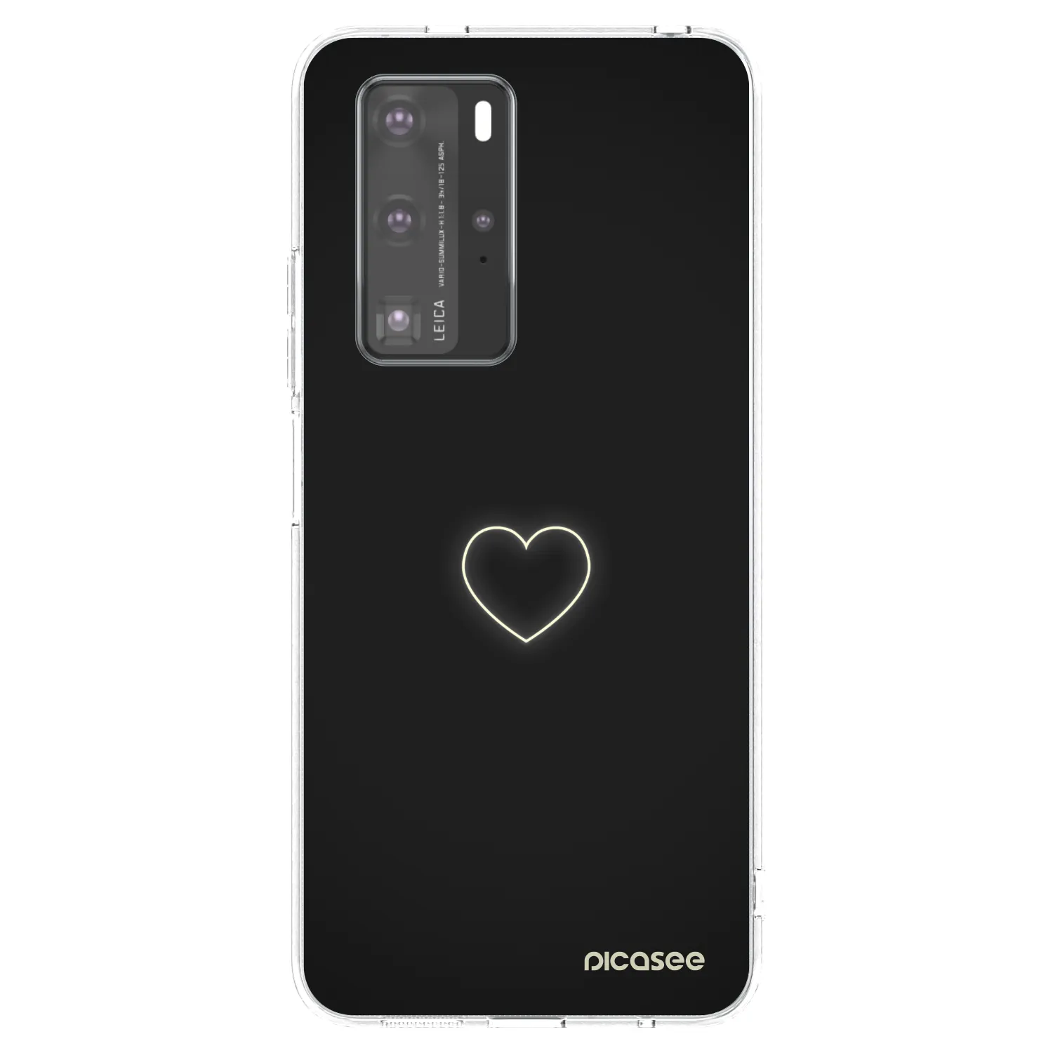 Picasee διαφανής θήκη σιλικόνης Huawei P40 Pro - Heart