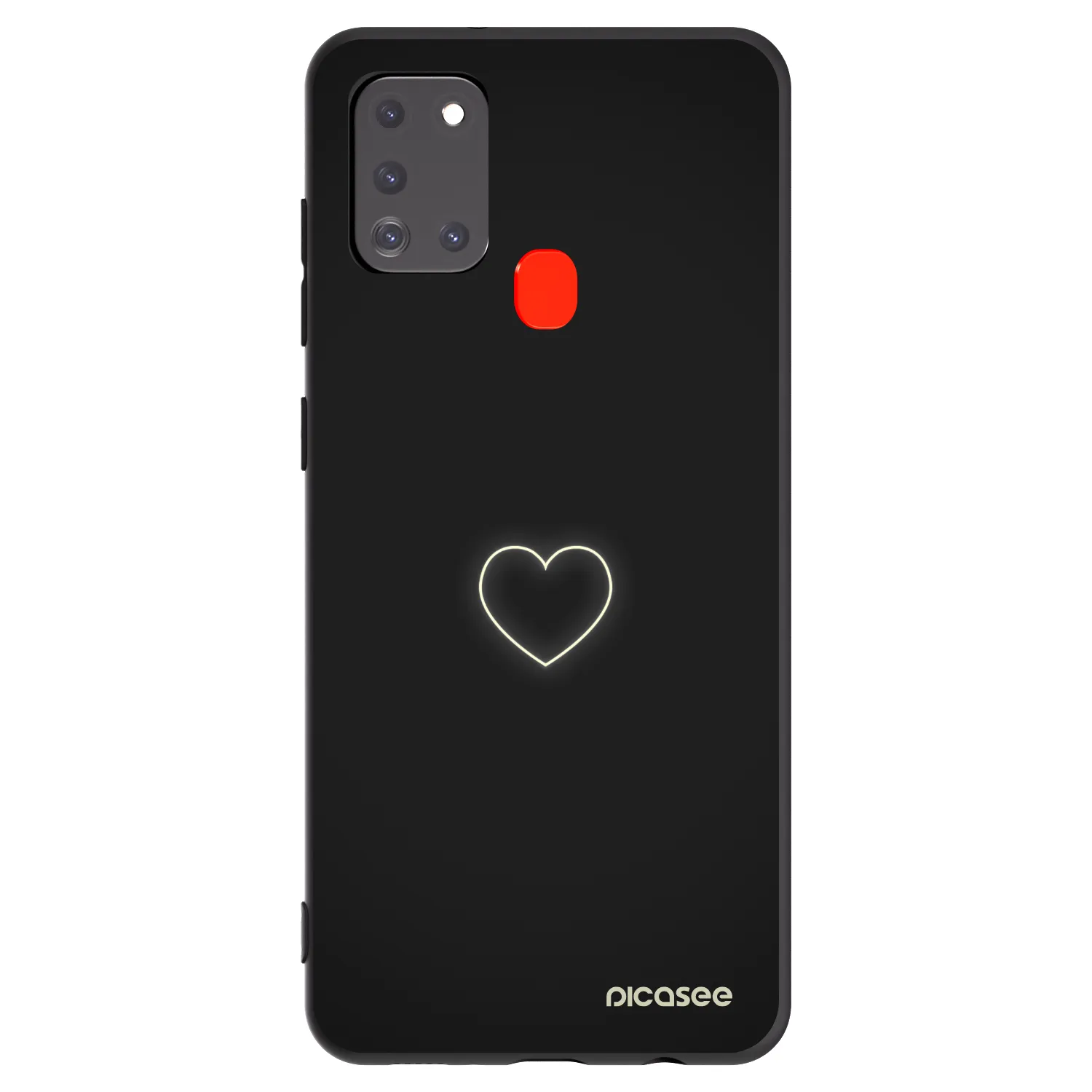 Picasee Μαύρη θήκη σιλικόνης για Samsung Galaxy A21s - Heart