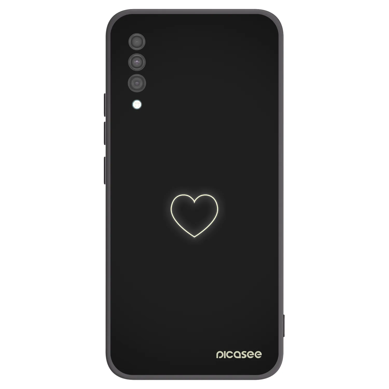 Picasee Μαύρη θήκη σιλικόνης για Samsung Galaxy A30s A307F - Heart