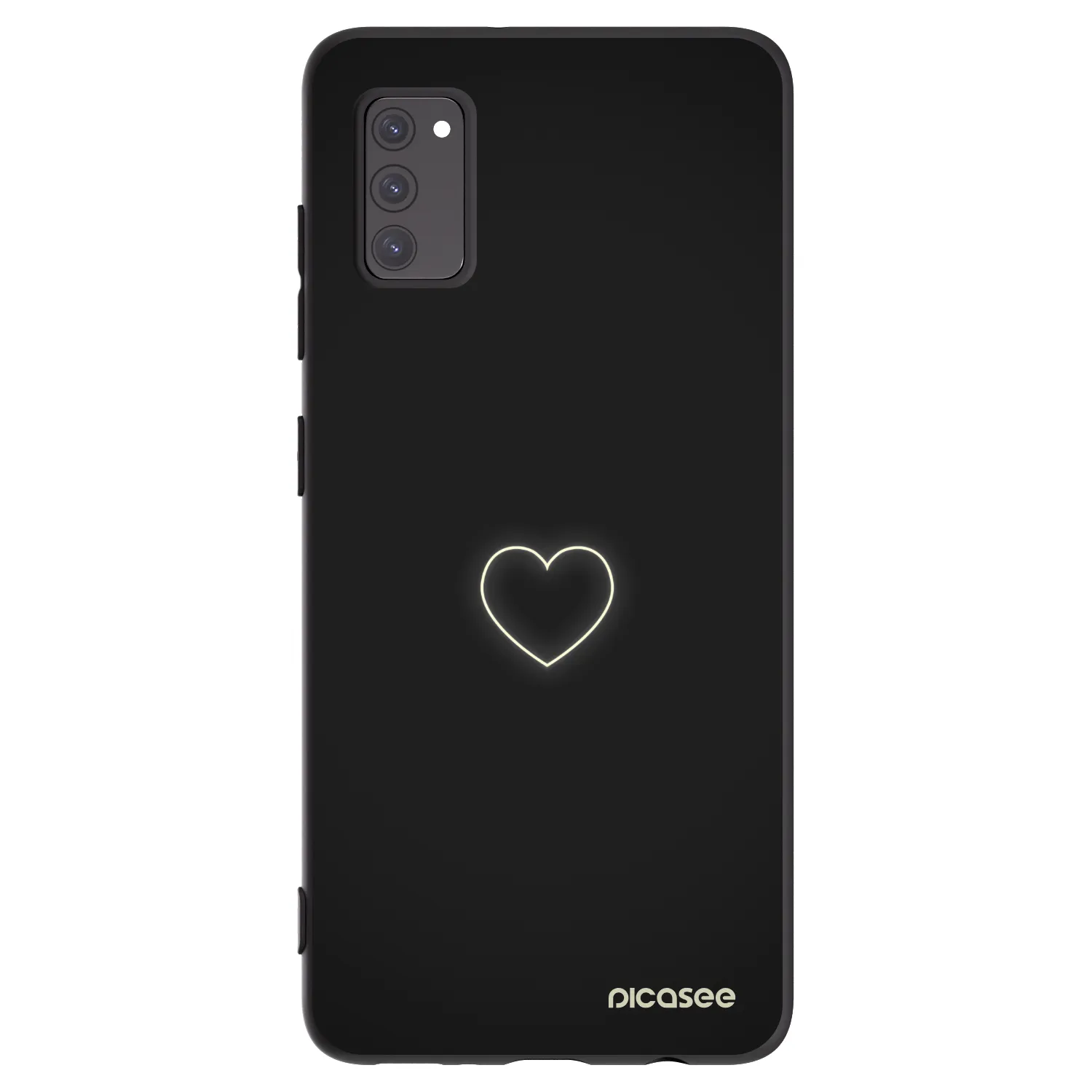 Picasee Μαύρη θήκη σιλικόνης για Samsung Galaxy A41 A415F - Heart