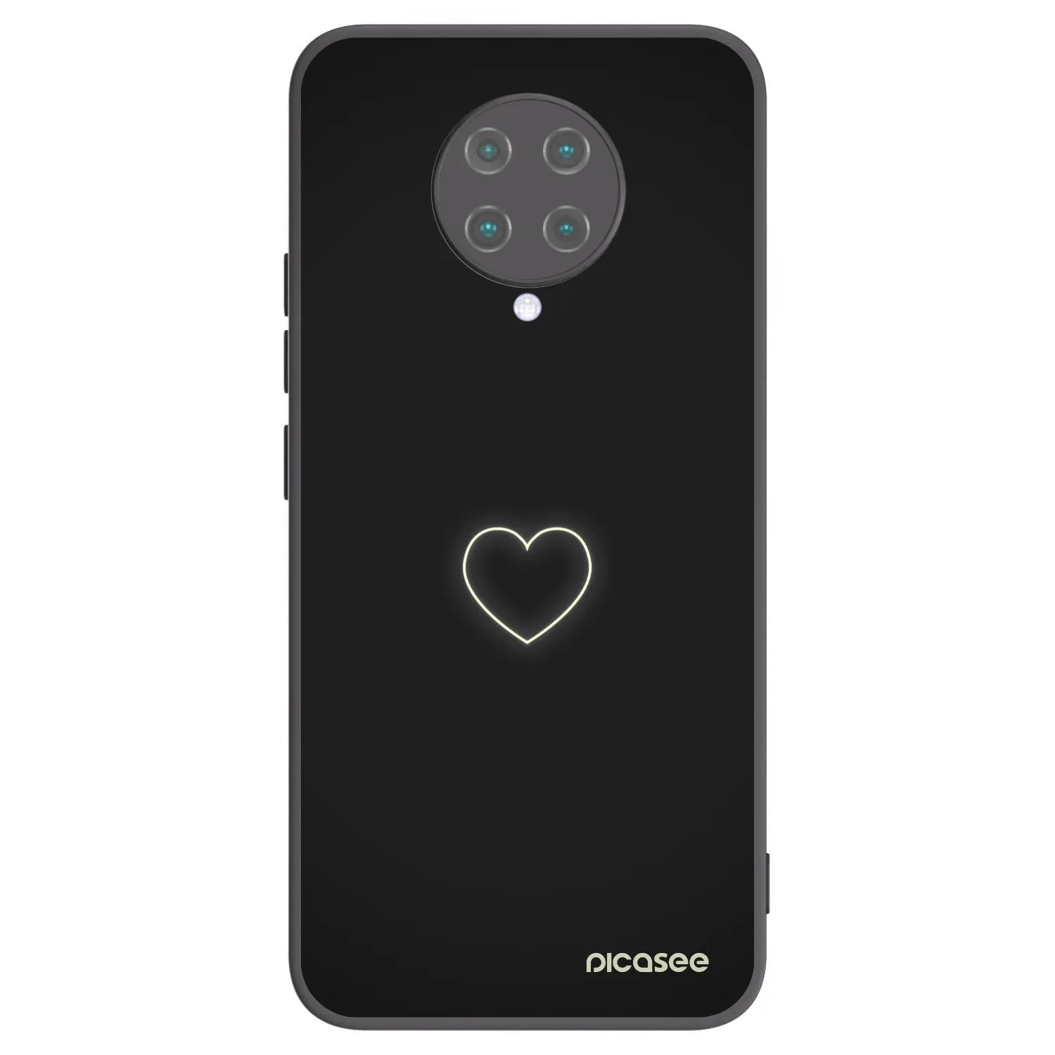 Picasee Μαύρη θήκη σιλικόνης για Xiaomi Poco F2 Pro - Heart