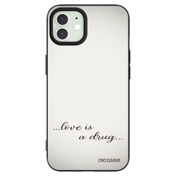 Picasee Μαύρη θήκη σιλικόνης για Apple iPhone 12 - Love is a drug
