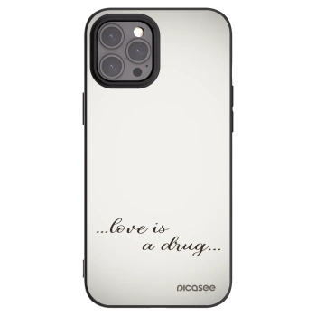 Picasee Μαύρη θήκη σιλικόνης για Apple iPhone 12 Pro Max - Love is a drug
