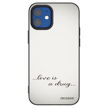Picasee Μαύρη θήκη σιλικόνης για Apple iPhone 12 mini - Love is a drug