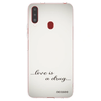 Picasee διαφανής θήκη σιλικόνης Samsung Galaxy A20s - Love is a drug