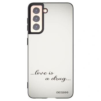 Picasee Μαύρη θήκη σιλικόνης για Samsung Galaxy S21 5G G991B - Love is a drug