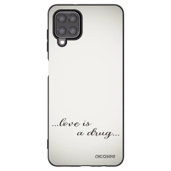 Picasee Μαύρη θήκη σιλικόνης για Samsung Galaxy A12 A125F - Love is a drug