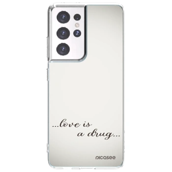 Picasee διαφανής θήκη σιλικόνης Samsung Galaxy S21 Ultra 5G G998B - Love is a drug