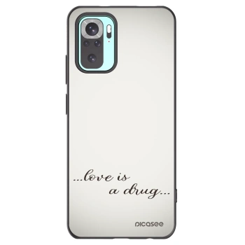Picasee Μαύρη θήκη σιλικόνης για Xiaomi Redmi Note 10 Pro - Love is a drug