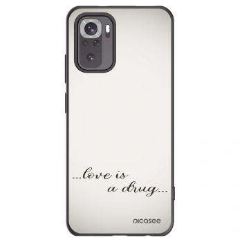 Picasee Μαύρη θήκη σιλικόνης για Xiaomi Redmi Note 10S - Love is a drug