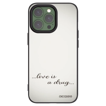 Picasee Μαύρη θήκη σιλικόνης για Apple iPhone 13 Pro - Love is a drug