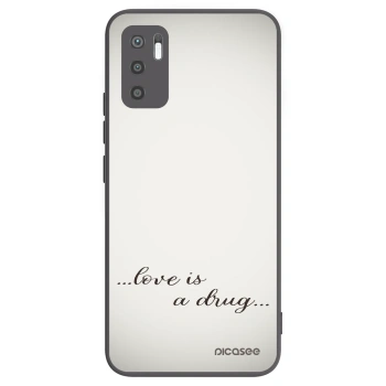 Picasee Μαύρη θήκη σιλικόνης για Xiaomi Redmi Note 10 5G - Love is a drug