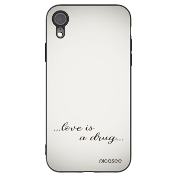 Picasee Μαύρη θήκη σιλικόνης για Apple iPhone XR - Love is a drug