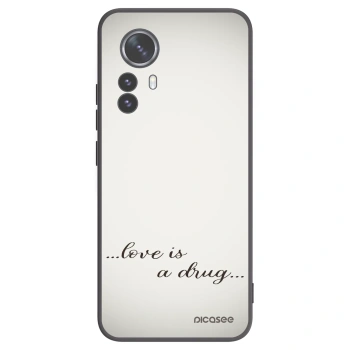 Picasee Μαύρη θήκη σιλικόνης για Xiaomi 12 Pro - Love is a drug