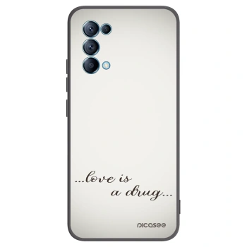 Picasee Μαύρη θήκη σιλικόνης για OPPO Reno 5 5G - Love is a drug