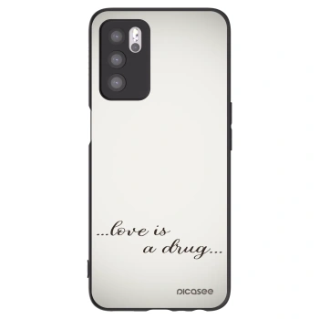 Picasee Μαύρη θήκη σιλικόνης για OPPO A16s - Love is a drug