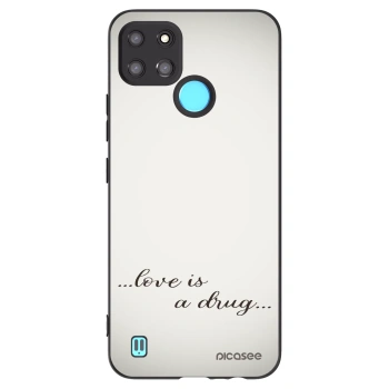 Picasee Μαύρη θήκη σιλικόνης για Realme C21Y - Love is a drug