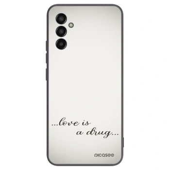 Picasee Μαύρη θήκη σιλικόνης για Samsung Galaxy M13 M135F - Love is a drug