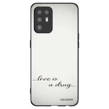 Picasee Μαύρη θήκη σιλικόνης για OPPO A94 5G - Love is a drug