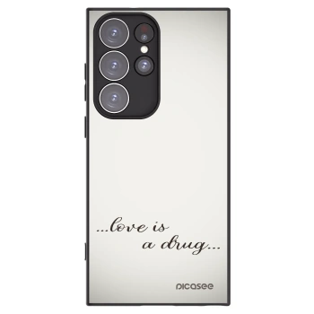 Picasee Μαύρη θήκη σιλικόνης για Samsung Galaxy S23 Ultra 5G - Love is a drug