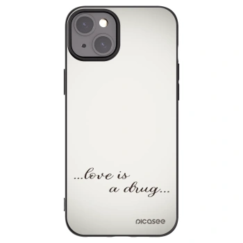 Picasee Μαύρη θήκη σιλικόνης για Apple iPhone 15 Plus - Love is a drug