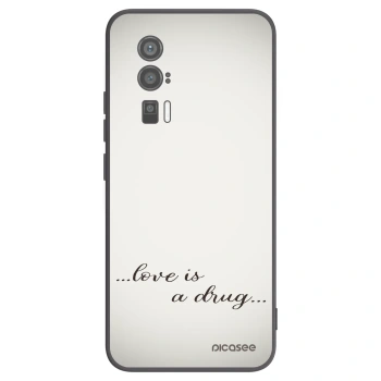 Picasee Μαύρη θήκη σιλικόνης για Xiaomi Poco F5 Pro 5G - Love is a drug