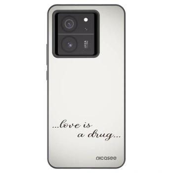 Picasee Μαύρη θήκη σιλικόνης για Xiaomi 13T - Love is a drug