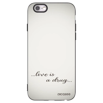 Picasee Μαύρη θήκη σιλικόνης για Apple iPhone 6/6S - Love is a drug