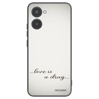 Picasee Μαύρη θήκη σιλικόνης για Realme 10 4G - Love is a drug