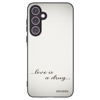 Picasee Μαύρη θήκη σιλικόνης για Samsung Galaxy A35 5G A356B - Love is a drug