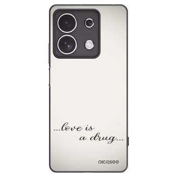 Picasee Μαύρη θήκη σιλικόνης για Xiaomi Redmi Note 13 4G - Love is a drug