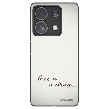 Picasee Μαύρη θήκη σιλικόνης για Xiaomi Redmi Note 13 Pro 4G - Love is a drug