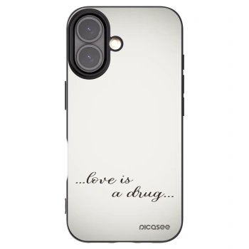 Picasee Μαύρη θήκη σιλικόνης για Apple iPhone 16 - Love is a drug