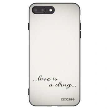 Picasee Μαύρη θήκη σιλικόνης για Apple iPhone 8 Plus - Love is a drug