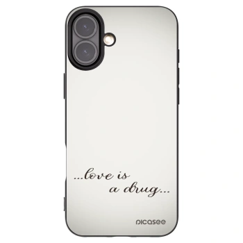 Picasee Μαύρη θήκη σιλικόνης για Apple iPhone 16 Plus - Love is a drug