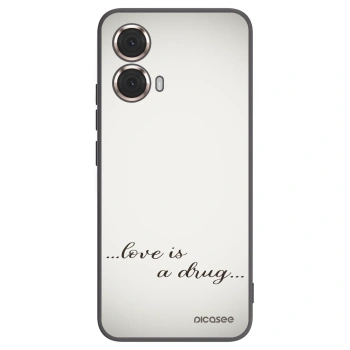 Picasee Μαύρη θήκη σιλικόνης για Motorola Moto G85 - Love is a drug