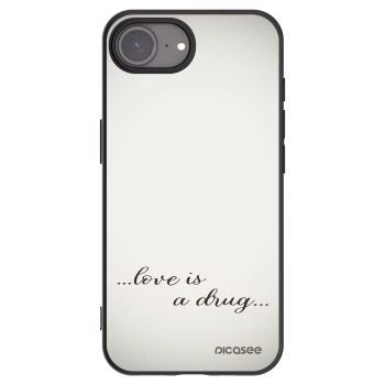 Picasee Μαύρη θήκη σιλικόνης για Apple iPhone 16e - Love is a drug