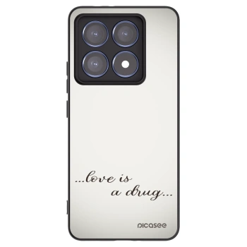 Picasee Μαύρη θήκη σιλικόνης για Xiaomi 14T Pro - Love is a drug