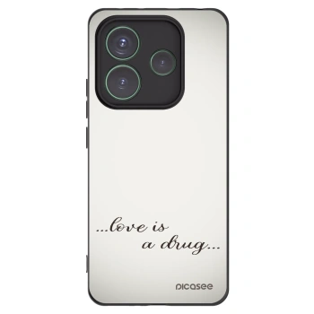 Picasee Μαύρη θήκη σιλικόνης για Xiaomi Redmi Note 14 5G - Love is a drug