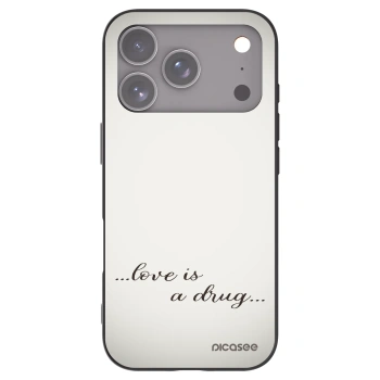 Picasee Μαύρη θήκη σιλικόνης για Apple iPhone 17 Pro - Love is a drug