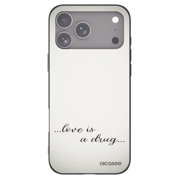 Picasee Μαύρη θήκη σιλικόνης για Apple iPhone 17 Pro Max - Love is a drug