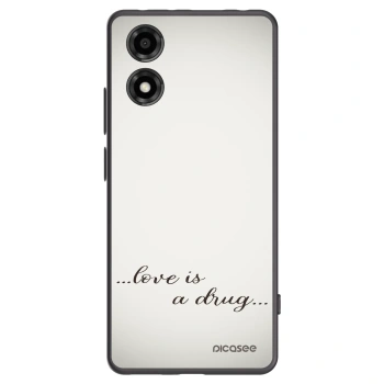 Picasee Μαύρη θήκη σιλικόνης για Motorola Moto E14 - Love is a drug