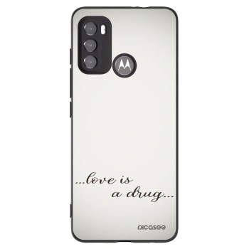 Picasee Μαύρη θήκη σιλικόνης για Motorola Edge 60 5G - Love is a drug