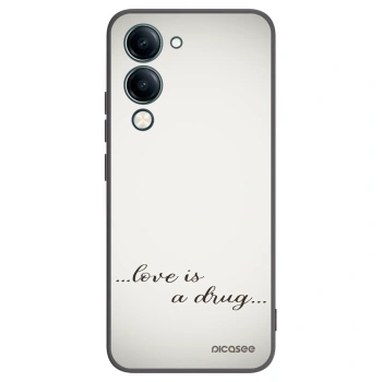 Picasee Μαύρη θήκη σιλικόνης για Vivo Y29s 5G - Love is a drug