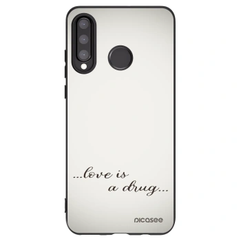 Picasee Μαύρη θήκη σιλικόνης για Huawei P30 Lite - Love is a drug