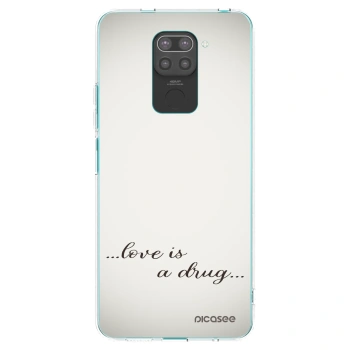 Picasee Μαύρη θήκη σιλικόνης για Xiaomi Redmi Note 9 - Love is a drug