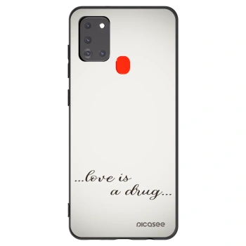 Picasee Μαύρη θήκη σιλικόνης για Samsung Galaxy A21s - Love is a drug