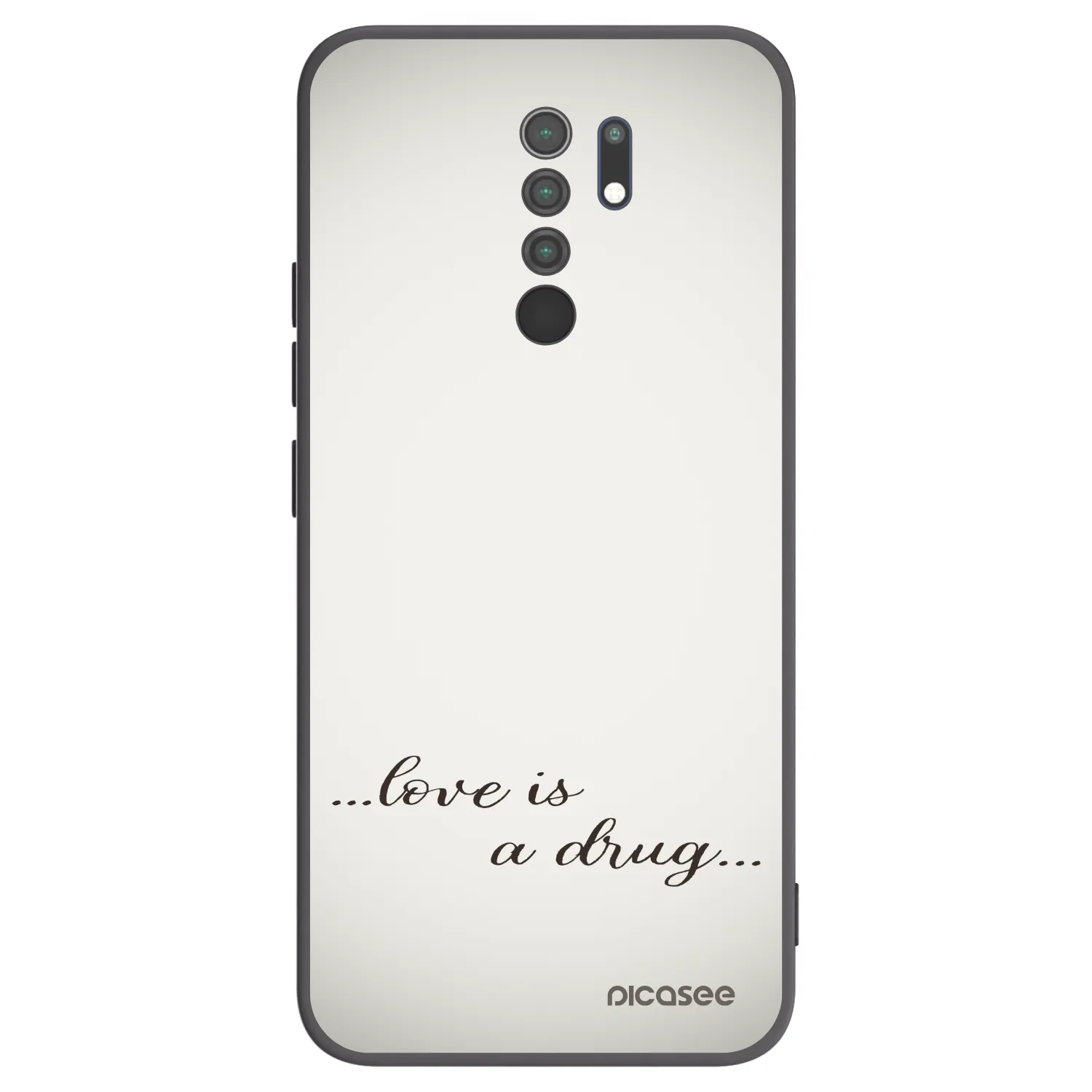 Picasee Μαύρη θήκη σιλικόνης για Xiaomi Redmi 9 - Love is a drug