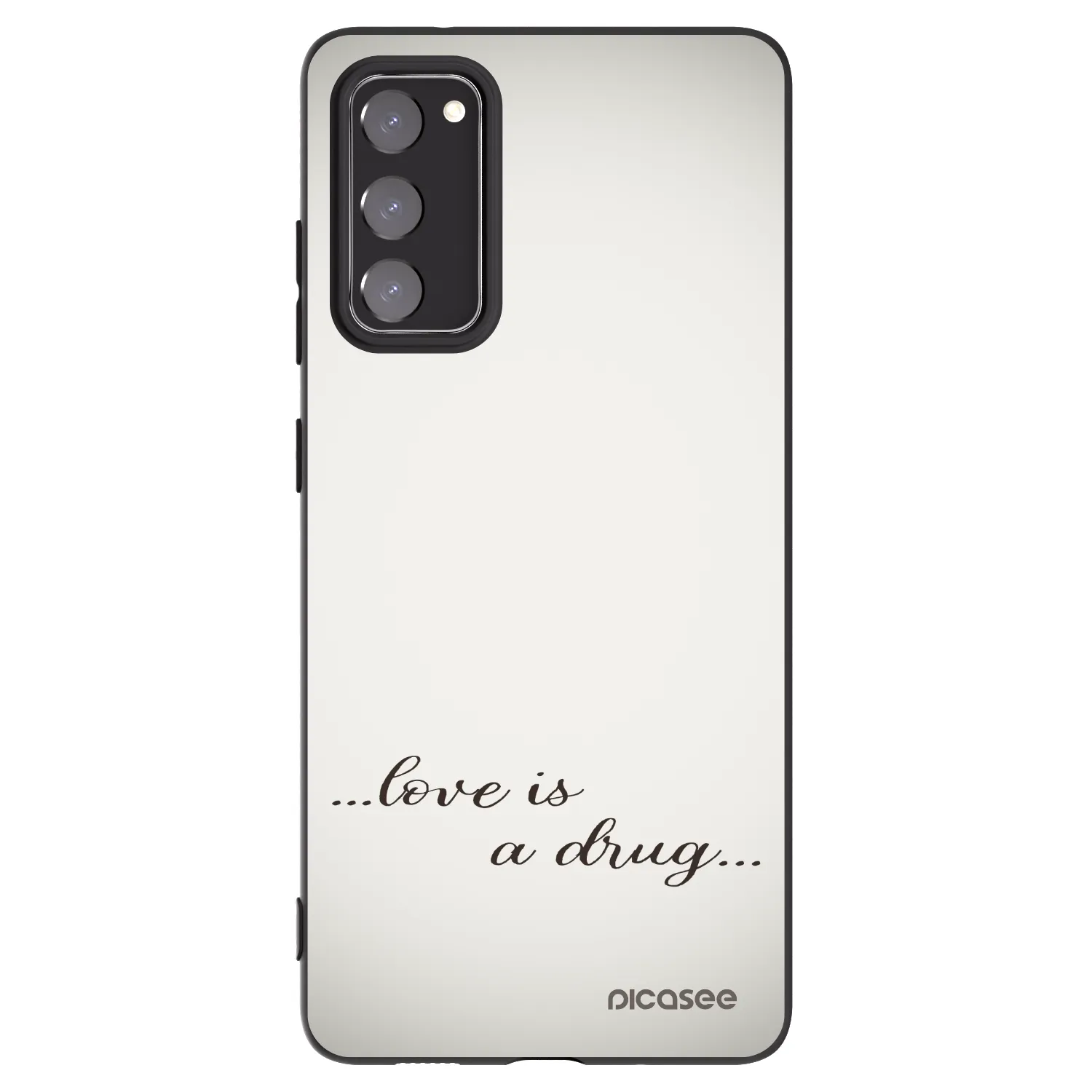 Picasee Μαύρη θήκη σιλικόνης για Samsung Galaxy S20 FE - Love is a drug